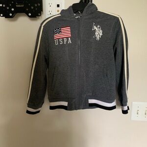 Teenager U.S. Polo Assn. Dark Gray Hoodie Jacket. Size M (10/12)